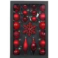 Ozdoby bożonarodzeniowe - Zestaw ozdób choinkowych 25 szt. czerwone - miniaturka - grafika 1
