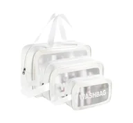 Kosmetyczki, organizery i kuferki - WASH BAG SET WHITE ZESTAW 3 KOSMETYCZEK BIAŁY - miniaturka - grafika 1