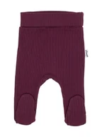 Śpiochy dla niemowląt - Dziewczęcy półśpioch bawełniany prążek bordowy Nicol - miniaturka - grafika 1