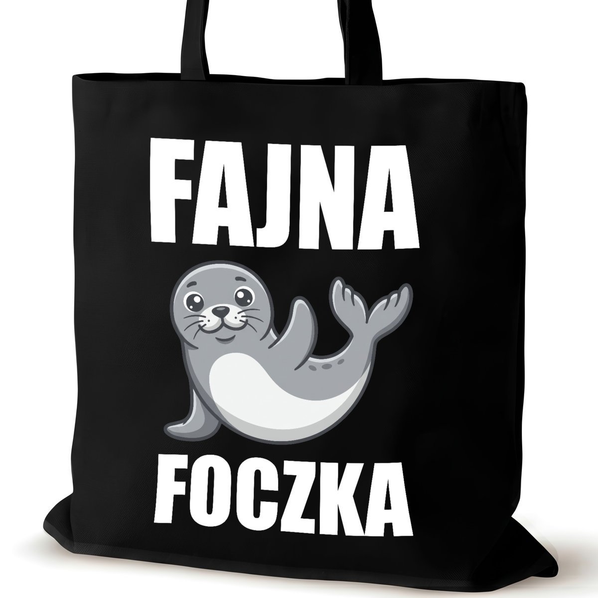 Torba bawełniana dla VIRAL na ramię czarna nadrukiem prezent zakupowa