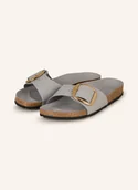 Klapki i japonki damskie - Birkenstock Klapki Madrid Big Buckle grau - miniaturka - grafika 1