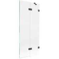 Parawany nawannowe - Mexen Lunar parawan nawannowy 2-skrzydłowy prawy 80 x 150 cm, transparent, gun gray szczotkowany - 897-080-100-66-00-P - miniaturka - grafika 1