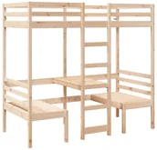 Łóżka dla dzieci i młodzieży - Łóżko piętrowe z biurkiem z litej sosny 90x200 H8-Z20 - miniaturka - grafika 1