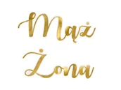 Pasmanteria - Naklejki na kieliszki ''Mąż i Żona'', złoty (1 op. / 2 szt.) - miniaturka - grafika 1