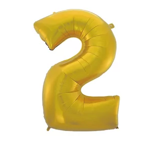 GoDan Balon foliowy cyfra 2 45&quot; złoty mat HS-C45ZM2 - Balony i akcesoria - miniaturka - grafika 1