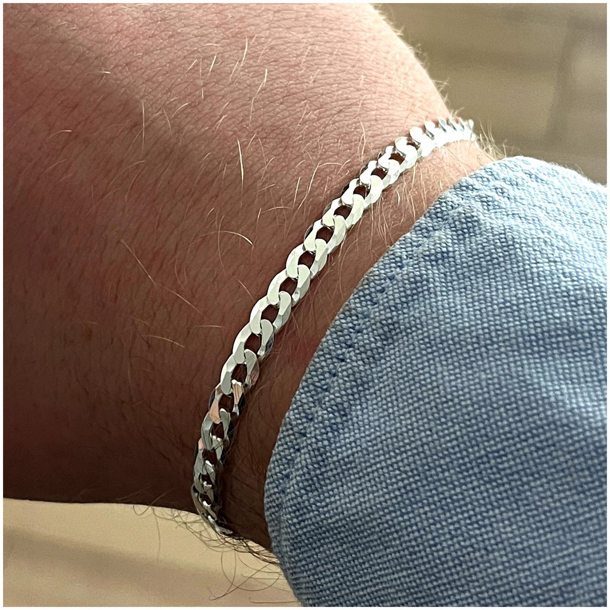 Srebrna Bransoletka Męska Pancerka 925 Prezent Dla Mężczyzny + Gratisy