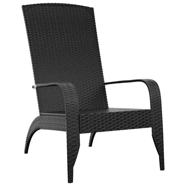 Krzesło Adirondack z polirattanu, czarne, 59 x 76 x 94 cm