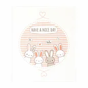 Koce i narzuty dla dzieci - Kocyk dziecięcy welurowy 80x100 Bunnies różowy kremowy Zwoltex - miniaturka - grafika 1