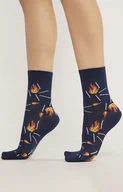 Skarpetki damskie - Bawełniane skarpetki we wzór zapałek SK023 unisex, Kolor granatowy-wzór, Rozmiar 39-42, Gabriella - Primodo.com - miniaturka - grafika 1