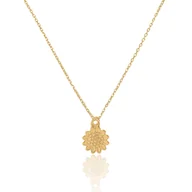 Naszyjniki - Naszyjnik srebrny pozłacany z kwiatem słonecznika 42 CM - miniaturka - grafika 1