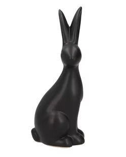 EM&EM Figurka ceramiczna królik czarna 15 cm - Dekoracje domu - miniaturka - grafika 1
