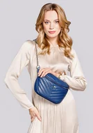 Nerki - Damska torebka nerka skórzana z ukośnym pikowaniem niebieska - Wittchen - miniaturka - grafika 1