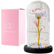 Dekoracje domu - WIECZNA ROZA W SZKLE LED NA LODYDZE PREZENT - miniaturka - grafika 1