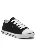 Buty dla chłopców - Tommy Hilfiger Trampki Low Cut Lace-Up Sneaker T3X4-32207-0890 M Czarny - miniaturka - grafika 1