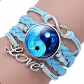 Biżuteria dla dzieci - BRANSOLETKA niebieska Ying Yang - miniaturka - grafika 1