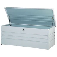 Skrzynie ogrodowe - Beliani Skrzynia ogrodowa stalowa biała 165 x 70 cm CEBROSA - miniaturka - grafika 1