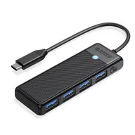 Adaptery i przejściówki - Orico USB-C 4x USB-A 3.0 5Gbps czarny PAPW4A-C3-015-BK-EP - miniaturka - grafika 1