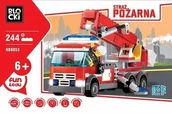 Klocki - ICOM Klocki Blocki Straż pożarna Samochód z podnośnikiem 244 elementów - miniaturka - grafika 1
