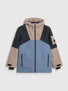 4F Kurtka snowboardowa membrana 10000 chłopięca - brązowa 122 (6-7 lat) - Kurtki i kamizelki sportowe męskie - miniaturka - grafika 1