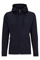 Bluzy męskie - BOSS Męska bluza z kapturem Saggy Curved, Dark Blue402., S - miniaturka - grafika 1