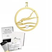 Wisiorki - Złota Zawieszka Pływak Pływanie Wisiorek Prezent SREBRO 925 GRAWER GRATIS - miniaturka - grafika 1