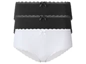 Bielizna ciążowa - esmara® Hipstery damskie z biobawełną, 3 pary (S(36/38), Czarny/ biały) - miniaturka - grafika 1