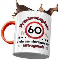 Kubki - Kubek Pomarańczowy na Urodziny 60 60te 60-te z Nadrukiem ze Zdjęciem + Opakowanie na prezent (wzór 04) - miniaturka - grafika 1