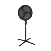 Wentylatory - Volteno Wentylator podłogowy czarny 40cm podstawa krzyżak - miniaturka - grafika 1