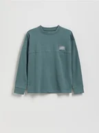 Bluzki dla chłopców - Reserved - Bawełniany longsleeve - morski - miniaturka - grafika 1