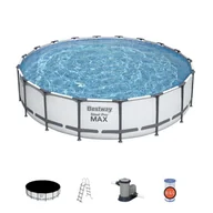 Baseny ogrodowe - BESTWAY Steel Pro MAX 549x122 Szary 18FT 5w1 - miniaturka - grafika 1