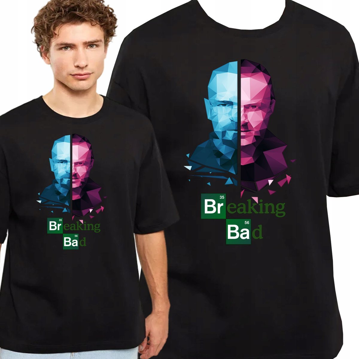 KOSZULKA BREAKING BAD HEISENBERG SERIAL PREZENT BAWEŁNA L 0719 CZARNY