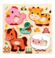 Układanki dla dzieci - Bigtoys Układanka drewniana farma BPUZ8084 78084 - miniaturka - grafika 1