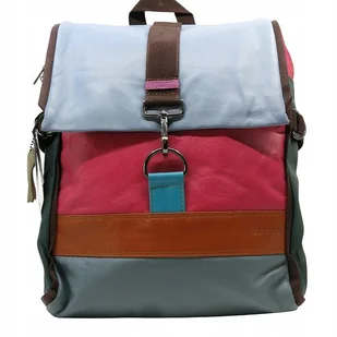 Plecak skórzany pojemny stylowy miejski mieści A4 kolorowy wygodny OLIVKA - Torebki damskie - miniaturka - grafika 1