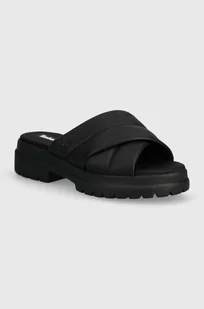 Timberland klapki skórzane London Vibe damskie kolor czarny na platformie TB0A63QZW021 - Klapki i japonki damskie - miniaturka - grafika 1