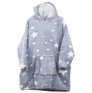 Koce - Ciepła Bluza Koc Oversize Szare Gwiazdy Świecąca - miniaturka - grafika 1