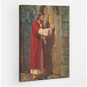 Ikony i obrazy sakralne - Jezus Pukający do Drzwi - obraz polycanvas, 70x100 - miniaturka - grafika 1