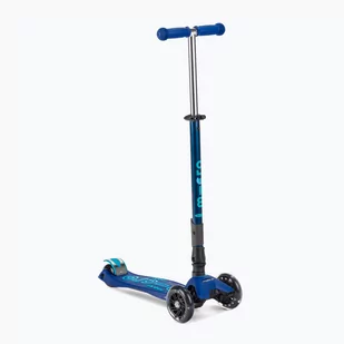Hulajnoga trójkołowa dziecięca Micro Maxi Deluxe Foldable LED navy - Hulajnogi - miniaturka - grafika 1