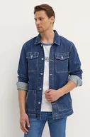 Kurtki męskie - Pepe Jeans kurtka jeansowa WORKER męska kolor granatowy przejściowa PM403003HW5 - miniaturka - grafika 1
