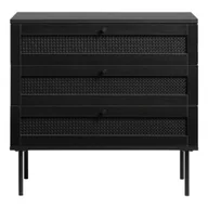 Komody - Czarna niska komoda w dekorze dębu 80x75 cm Pensacola – Unique Furniture - miniaturka - grafika 1