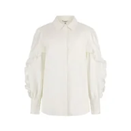 Koszule damskie - Damska Koszula GUESS LS SOPHIA RUFFLE SLV BUTTON UP W4RH03WAF10-G011 – Biały - miniaturka - grafika 1