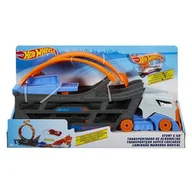 Samochody i pojazdy dla dzieci - Mattel Transporter Ciężarówka z pętlą GCK38) - miniaturka - grafika 1