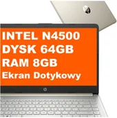 Laptopy - HP 14-dq3230nr / B8SW1UA / Intel N4500 / 8GB / 64GB eMMC / Intel UHD / 14" HD Dotyk / Win 11 / Złoty B8SW1UA_8GB_64SSD_W11 - miniaturka - grafika 1