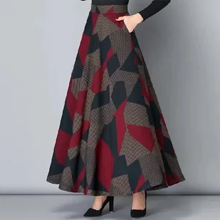 Elegancka spódnica maxi we wzory - Spódnice - miniaturka - grafika 1