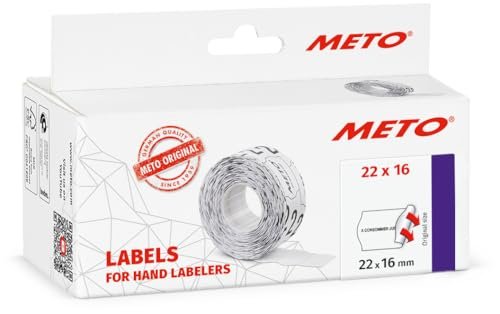 Meto Etykiety do oznaczania cen – formularz « A consommer jusqu'au » (22 x 16 mm, 2-wierszowe, 6000 etykiet cenowych, białe, trwałe