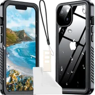 Etui i futerały do telefonów - Etui do iPhone 14 wodoodporne pancerne 360 Case Hybrid ochrona aparatu obiektywów IP68 Waterproof czarne - miniaturka - grafika 1