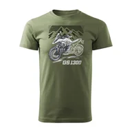 Koszulki męskie - Koszulka Motocyklowa Z Motocyklem Na Motor Bmw Gs R 1300 Adventure Kolekcjonerska Męska Khaki Regular-Xxl - miniaturka - grafika 1