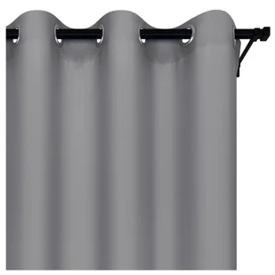 Voppi Szara zasłona okienna na przelotkach 140 x 240 cm półzaciemniająca zasłona do domu kamienny szary - Zasłony - miniaturka - grafika 1
