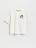Koszulki dla chłopców - Reserved - T-shirt z nadrukiem - biały - miniaturka - grafika 1