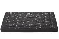 Legowiska dla psów - Legowisko materac dla psa Welsti ciemny szary srebrne kości i łapki L 100x70 antypoślizgowy - miniaturka - grafika 1