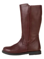 Kozaki damskie - lamino Skórzane kozaki w kolorze czerwonym - miniaturka - grafika 1